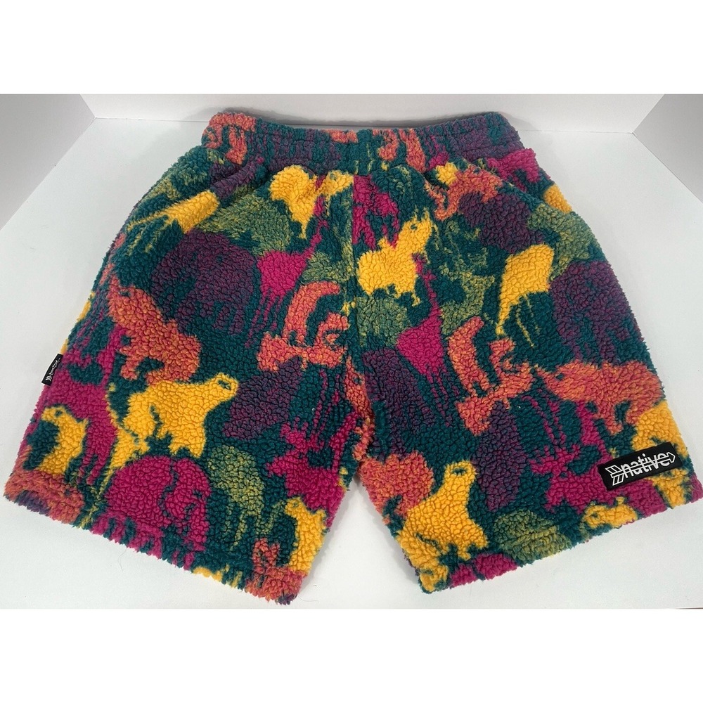 Native Language Co. Animal Camo Sherpa Shorts Multicolor Size Small - Picture 2 of 5